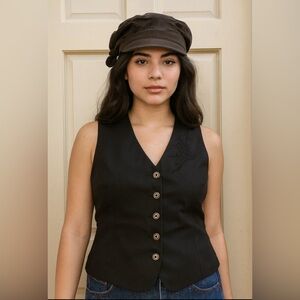 Elegant Black Button-Up Vest